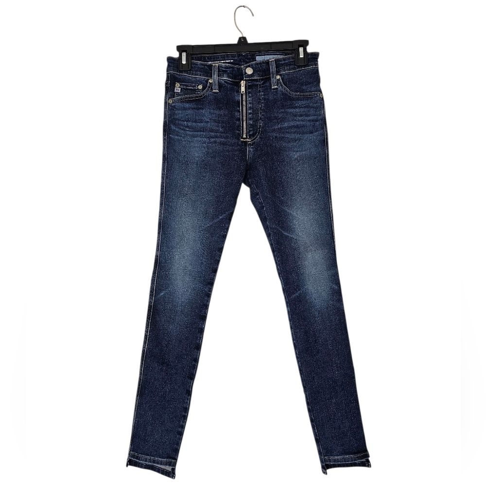 Adriano Goldschmied The Farrah Skinny Ankle Front Zip High Blue Skinny Jeans 27